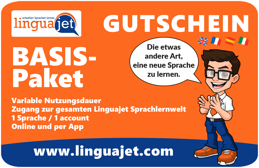 Wertgutschein Basic | 1 Sprache + 1 Account - Linguajet
