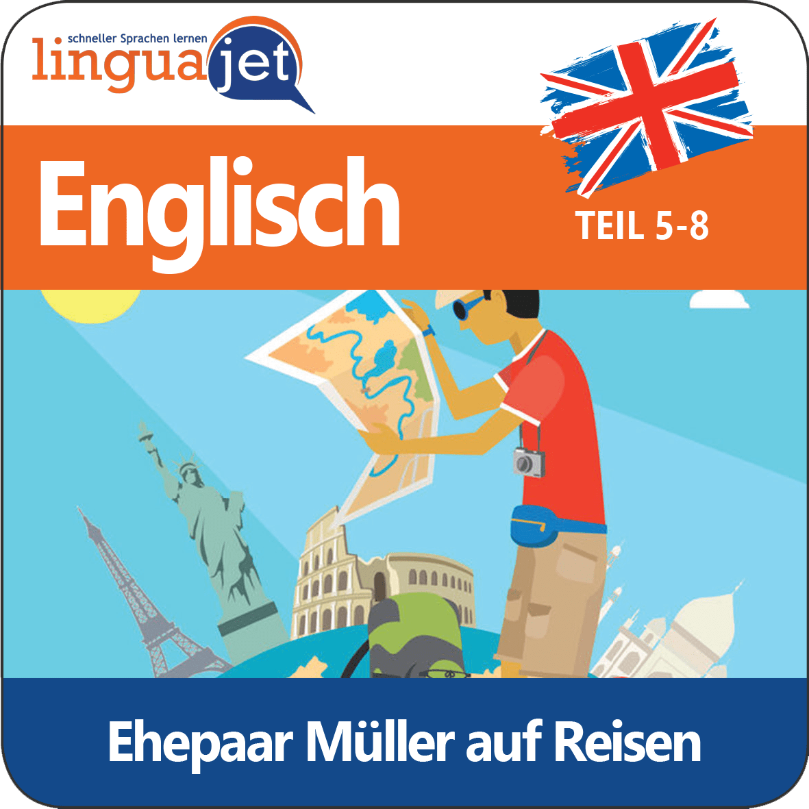 Audiokurs Englisch: Ehepaar Müller auf Reisen 5 - 8 - Linguajet