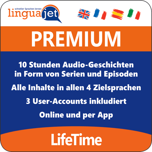Linguajet PREMIUM- Unbeschränkte Nutzung der Sprachplattform Lifetime100