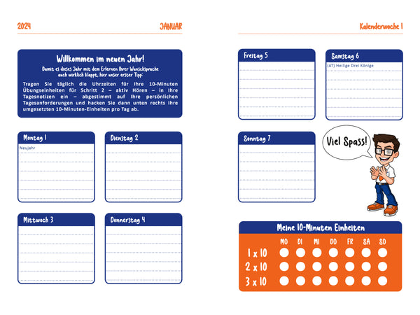 Sprachen lernen - Digitaler Motivationskalender 2025
