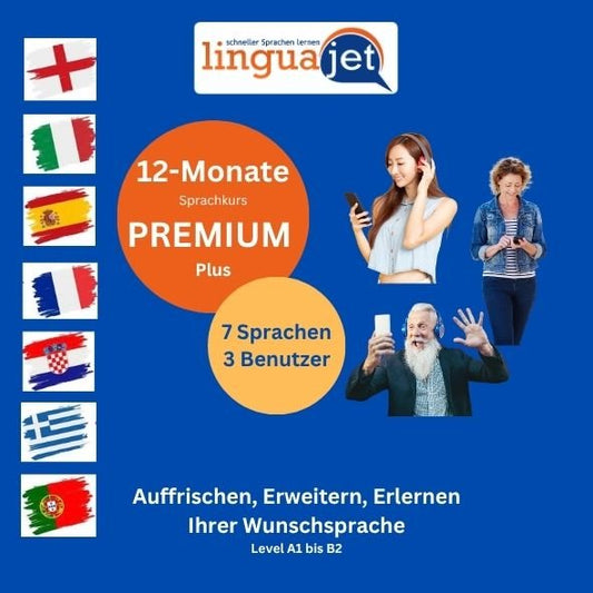 Linguajet PREMIUM PLUS - 12 Monate Nutzung - Linguajet