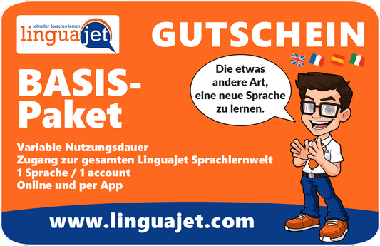 Wertgutschein Basic | 1 Sprache + 1 Account - Linguajet