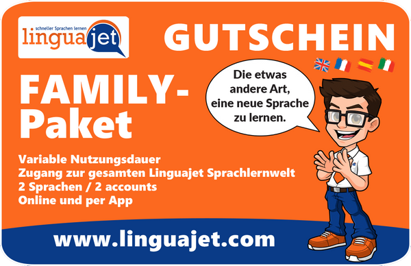 Wertgutschein Family | 2 Sprachen + 2 Accounts