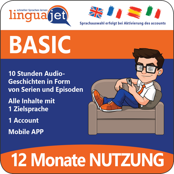 Linguajet BASIC - 12 Monate Nutzung der Sprachlernplattform