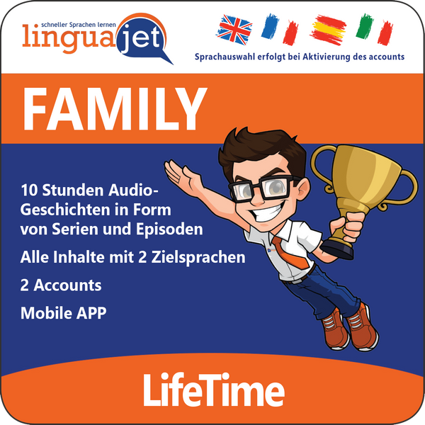 Linguajet FAMILY - Unbeschränkte Nutzung der Sprachplattform
