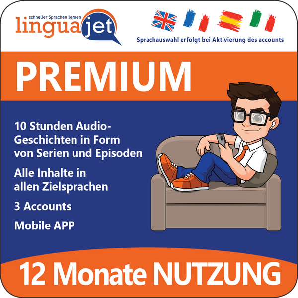 Linguajet PREMIUM- 12 Monate Nutzung der Sprachlernplattform