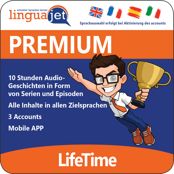Linguajet PREMIUM- Unbeschränkte Nutzung der Sprachplattform