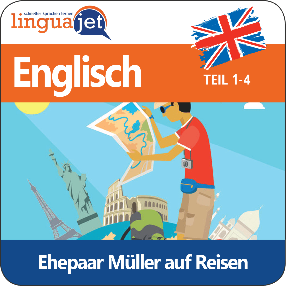 Audiokurs Englisch: Ehepaar Müller auf Reisen 1 - 4 - Linguajet